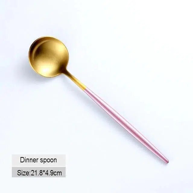 Pink + Gold Cutlery Set - Tabby Lighting