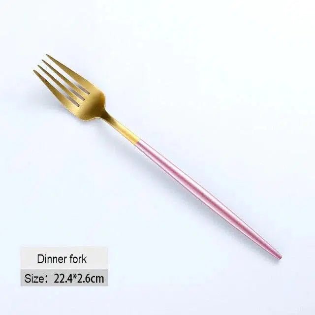 Pink + Gold Cutlery Set - Tabby Lighting