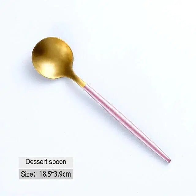 Pink + Gold Cutlery Set - Tabby Lighting