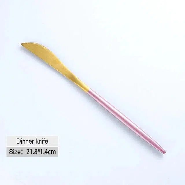 Pink + Gold Cutlery Set - Tabby Lighting