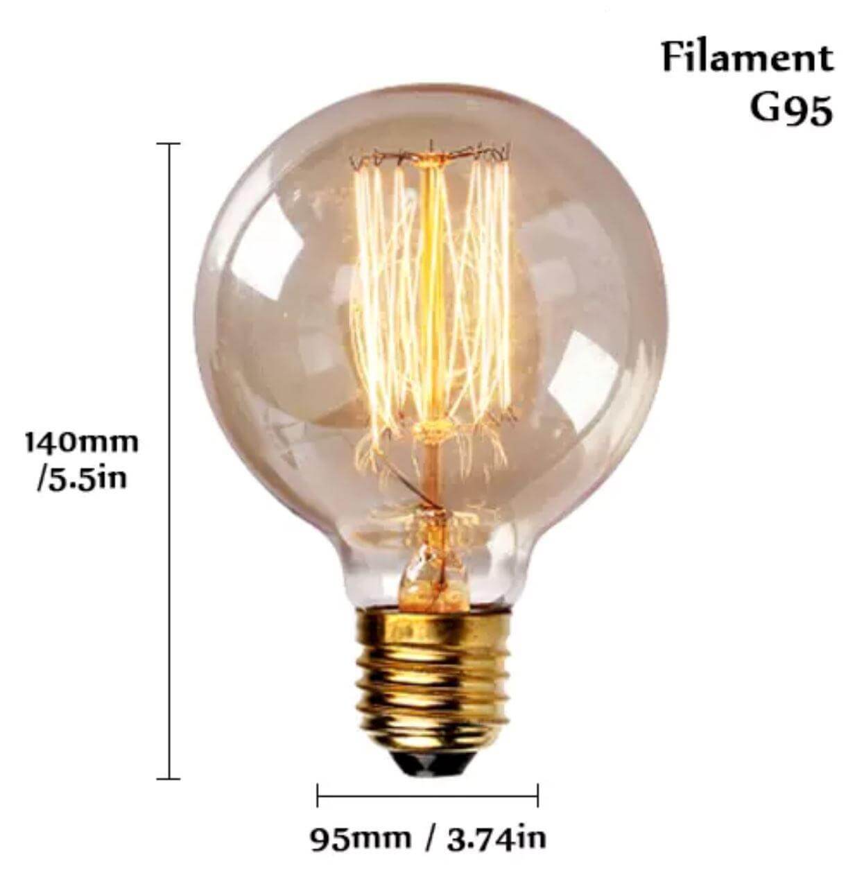 Vintage E27 Filament Light Bulbs - Tabby Lighting